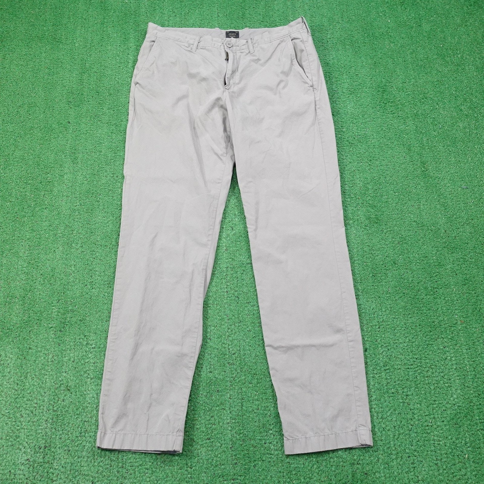 J.Crew Pants Mens 34x32 Gray Chino Flat Front Straight Leg Lightweight Casual